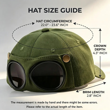 Korean-Style Pilot Baseball Cap – Glasses-Ready, Curved Visor