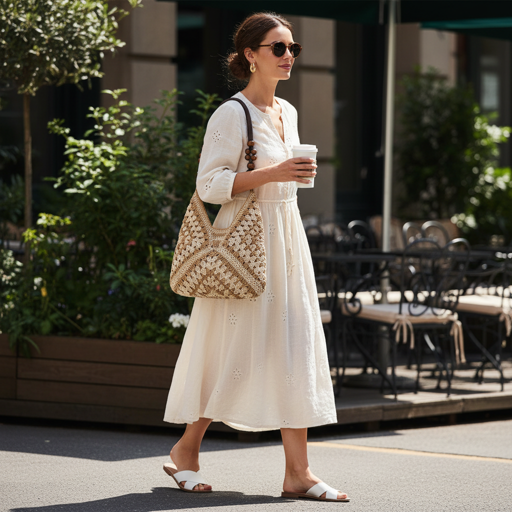 Women's Handmade Woven Straw Shoulder Bag