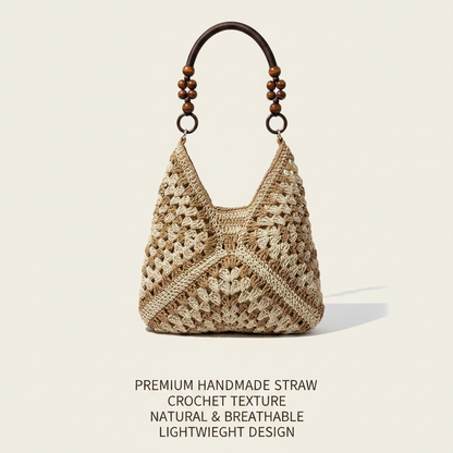 Women's Handmade Woven Straw Shoulder Bag
