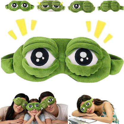 Frog Sleep Mask – Plush Blackout Eye Mask for Sleep, Travel & Naps
