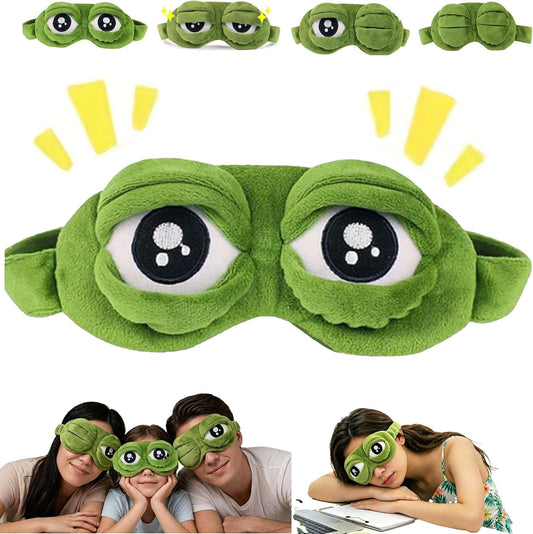 Frog Sleep Mask – Plush Blackout Eye Mask for Sleep, Travel & Naps