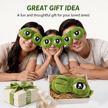 Frog Sleep Mask – Plush Blackout Eye Mask for Sleep, Travel & Naps