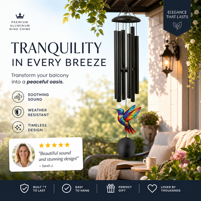 ⏳Time-Limited Special⏰Vintage Metal Wind Chimes | Elegant Black Aluminium Garden Decor with Bird & Butterfly Accents for Patio & Porch