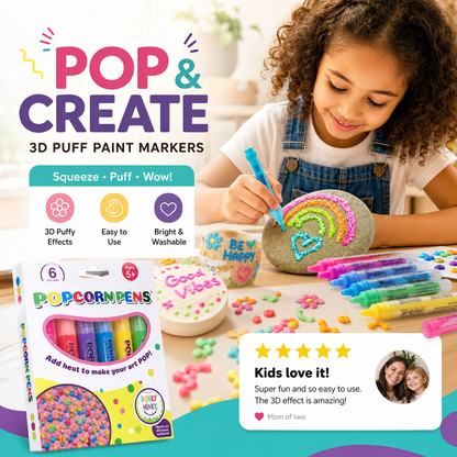 🎁Watch Their Drawings POP!🎁6 pens per box - Magic Puffy Pens