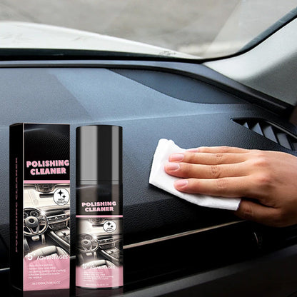 🚗 100ml Multi-Purpose Car Interior Polish Cleaner | Free Towel & Sponge Included