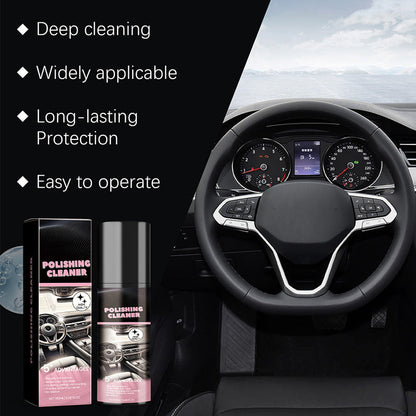 🚗 100ml Multi-Purpose Car Interior Polish Cleaner | Free Towel & Sponge Included