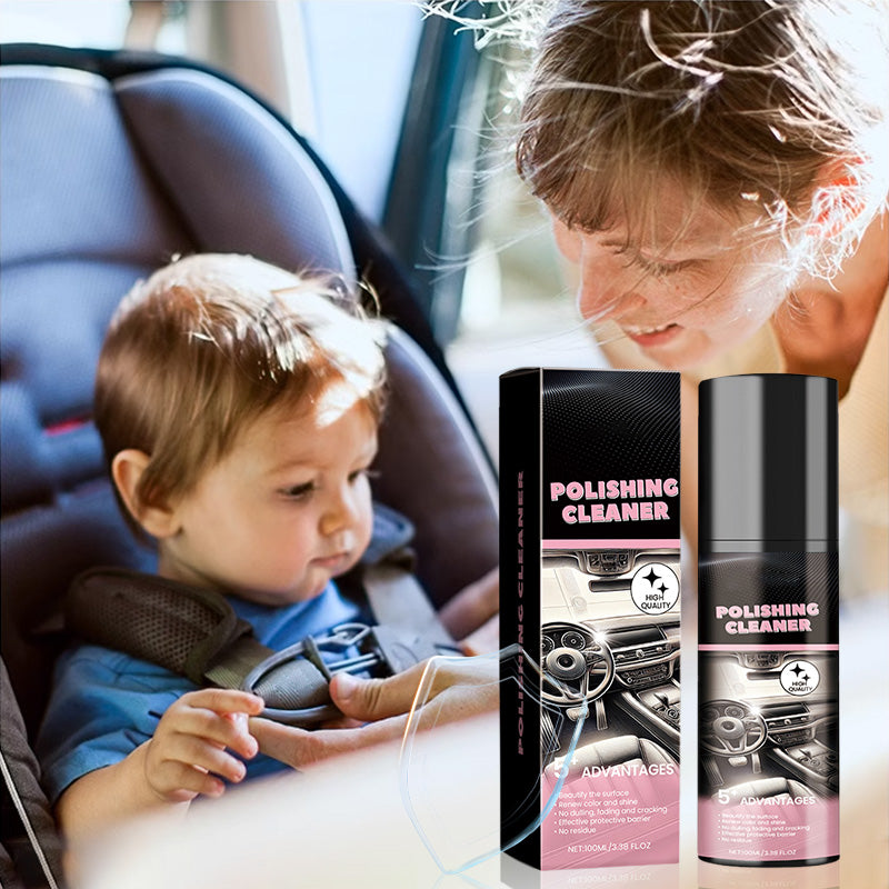 🚗 100ml Multi-Purpose Car Interior Polish Cleaner | Free Towel & Sponge Included