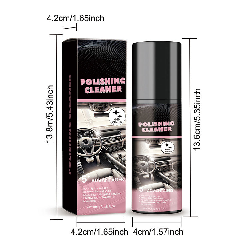 🚗 100ml Multi-Purpose Car Interior Polish Cleaner | Free Towel & Sponge Included