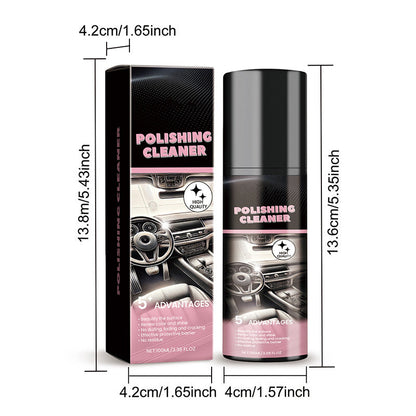 🚗 100ml Multi-Purpose Car Interior Polish Cleaner | Free Towel & Sponge Included