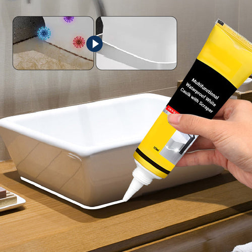 🎅Christmas Hot Sale 50% Off🎅Multifunctional Waterproof White Caulk with Scraper