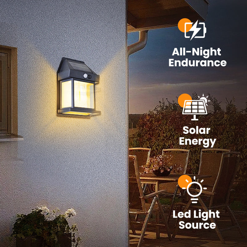 🎁SOLAR WALL LIGHT💡Motion Sensor & Weatherproof, Automatic Dusk to Dawn Operation, Easy Installation for Garden and Pathway 🌟🛒