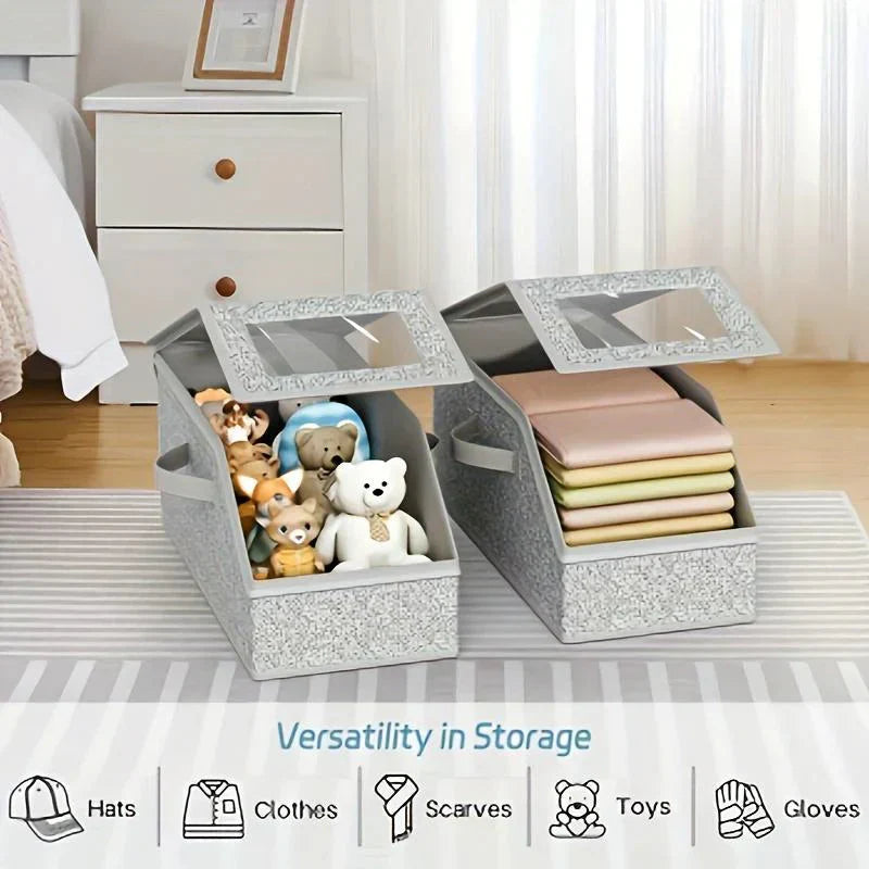 🧢60% OFF! 🎉 Stackable Cap Storage Boxes – Space Saving, Dustproof & Transparent Sides 📦📦