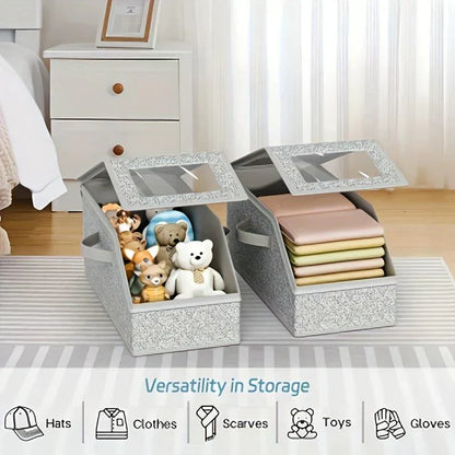🧢60% OFF! 🎉 Stackable Cap Storage Boxes – Space Saving, Dustproof & Transparent Sides 📦📦