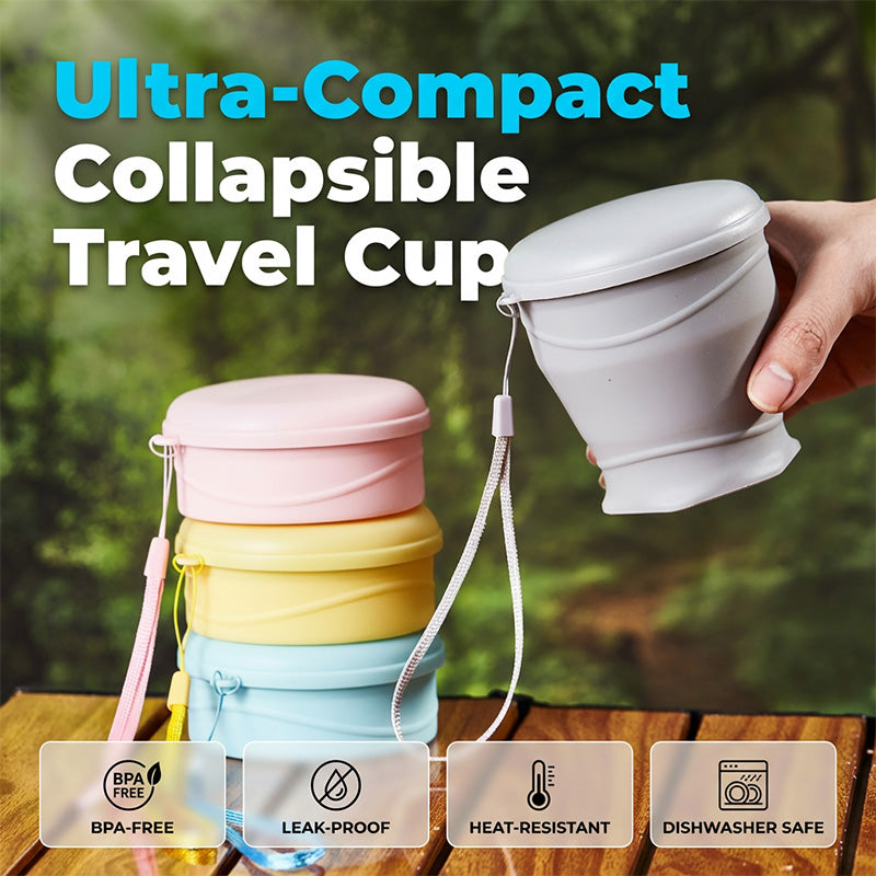 🔥Limited-time offer – 50% off🔥Collapsible Silicone Travel Cup with Lid