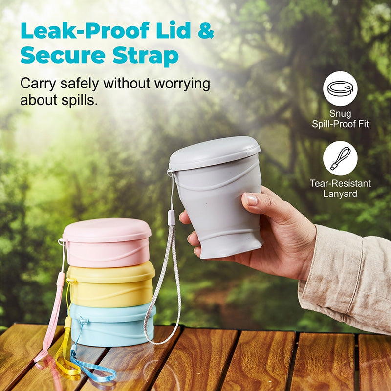 🔥Limited-time offer – 50% off🔥Collapsible Silicone Travel Cup with Lid