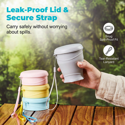 🔥Limited-time offer – 50% off🔥Collapsible Silicone Travel Cup with Lid