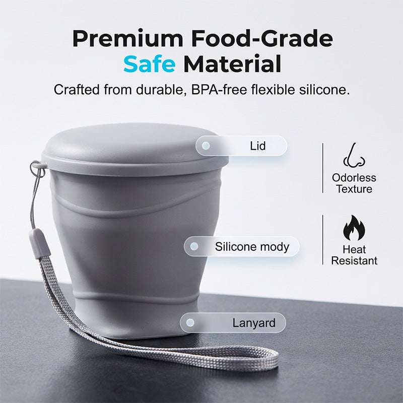 🔥Limited-time offer – 50% off🔥Collapsible Silicone Travel Cup with Lid