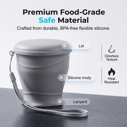 🔥Limited-time offer – 50% off🔥Collapsible Silicone Travel Cup with Lid