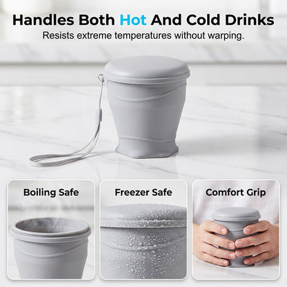 🔥Limited-time offer – 50% off🔥Collapsible Silicone Travel Cup with Lid