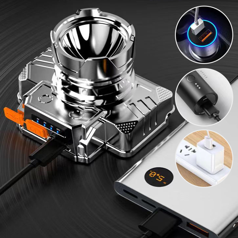 LED headlamp USB charging options
