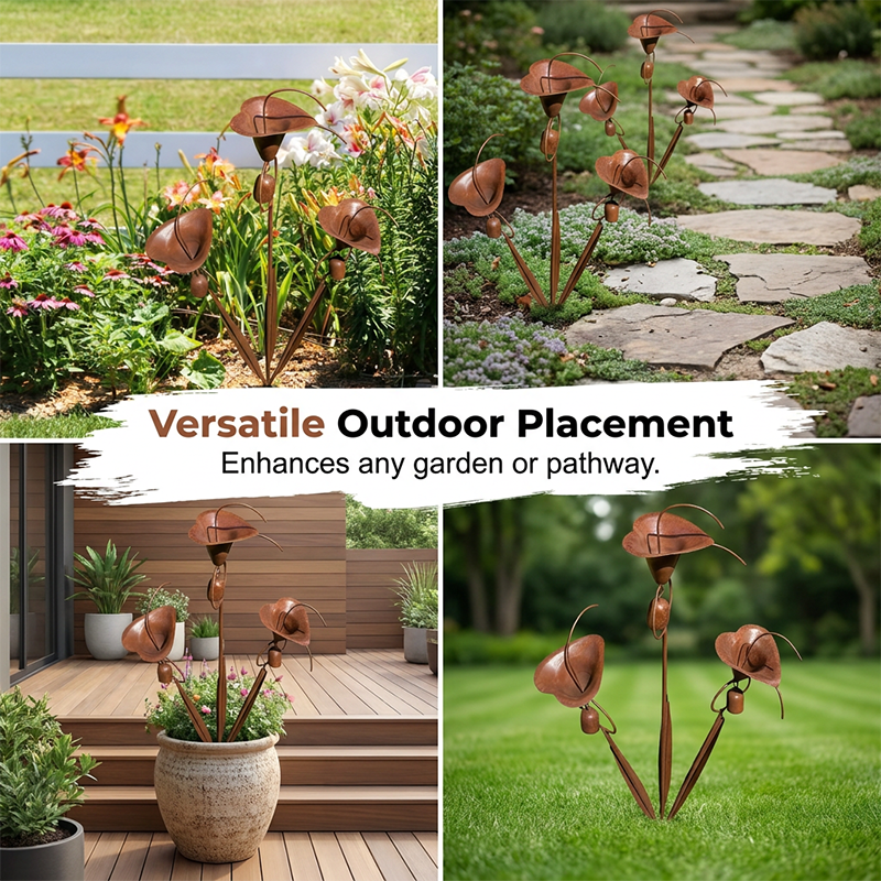 ⏳Limited-time 50% off⏰Calla Lily Garden Stake with Bell Chimes🌷🐦