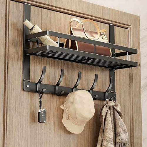 🔥While Supplies Last 50% OFF!🎉 Over The Door Hooks with Storage Basket