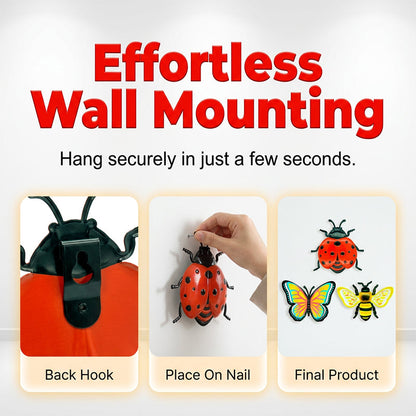 🐝 LIMITED-TIME 50% OFF! ✨ 3D Insect Wall Hangings – Bee, Butterfly, Ladybug, Weather-Resistant