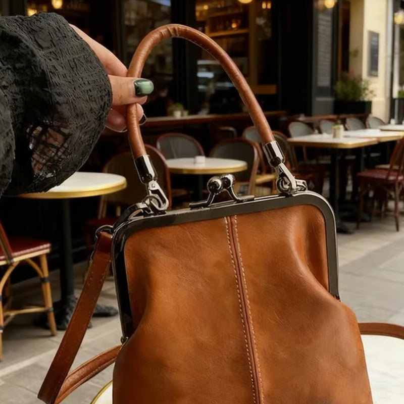📢📢50% OFF !! ⏰Women's Kiss Lock Crossbody Bag with Top Handle