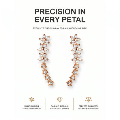 🔥Starry Flower Rhinestone Ear Climber Earrings