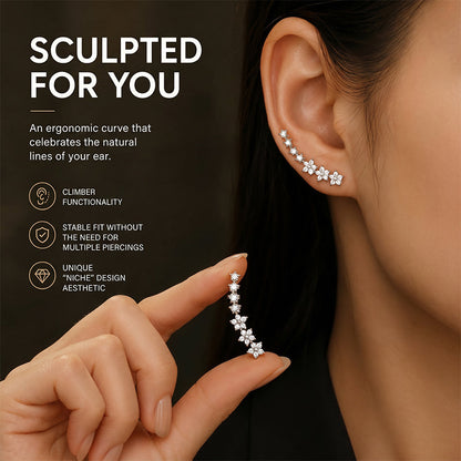🔥Starry Flower Rhinestone Ear Climber Earrings