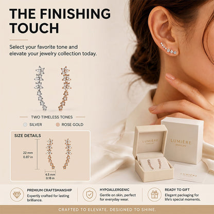 🔥Starry Flower Rhinestone Ear Climber Earrings