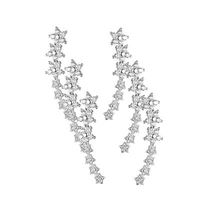 🔥Starry Flower Rhinestone Ear Climber Earrings