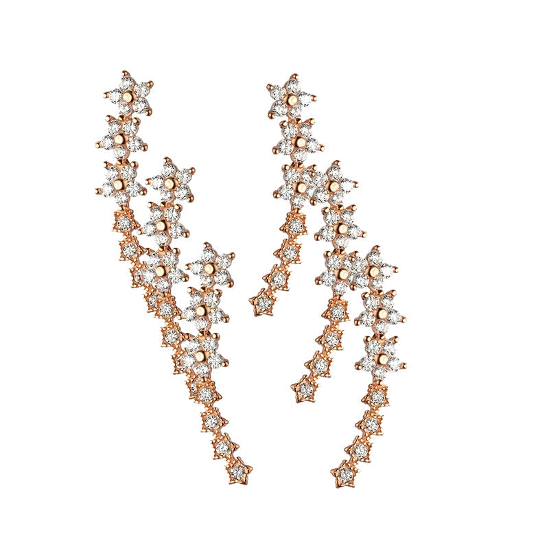 🔥Starry Flower Rhinestone Ear Climber Earrings