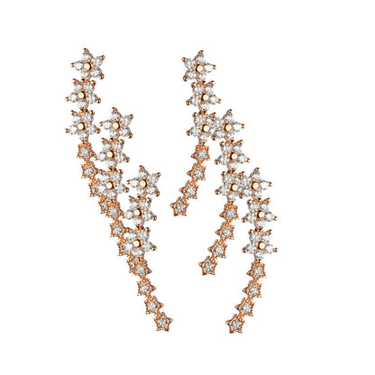 🔥Starry Flower Rhinestone Ear Climber Earrings