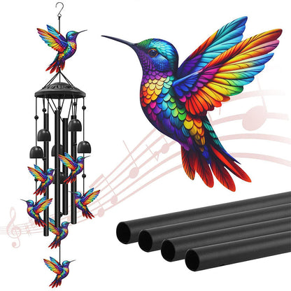 ⏳Time-Limited Special⏰Vintage Metal Wind Chimes | Elegant Black Aluminium Garden Decor with Bird & Butterfly Accents for Patio & Porch