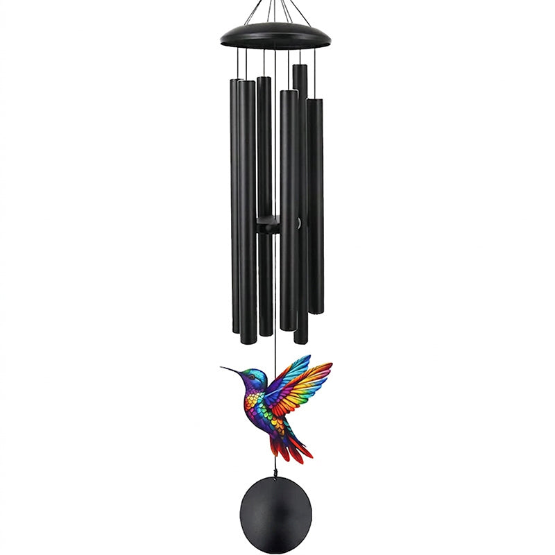 ⏳Time-Limited Special⏰Vintage Metal Wind Chimes | Elegant Black Aluminium Garden Decor with Bird & Butterfly Accents for Patio & Porch