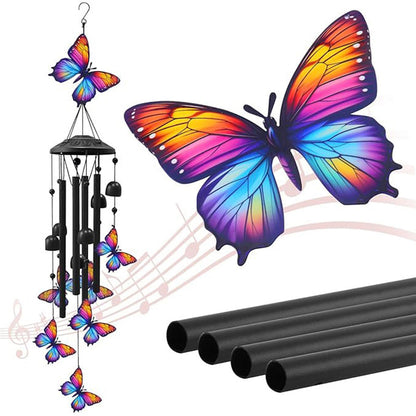 ⏳Time-Limited Special⏰Vintage Metal Wind Chimes | Elegant Black Aluminium Garden Decor with Bird & Butterfly Accents for Patio & Porch