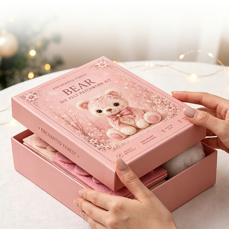 📢📢50% OFF !! ⏰Pink Enchanted Forest DIY Felt Patchwork Kit