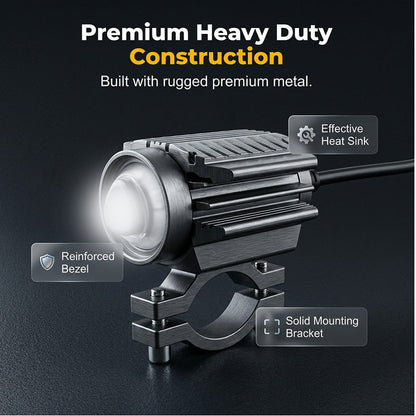 🔥Universal Motorcycle LED Spotlight Dual Color Auxiliary Driving Light