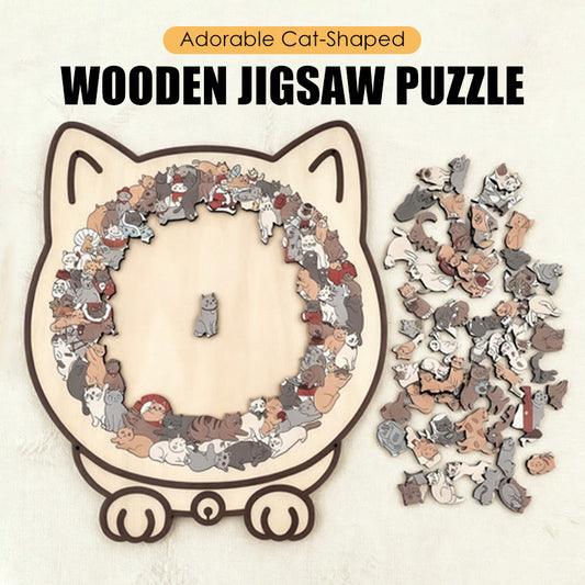 🐱 Adorable Cat Wooden Jigsaw Puzzle – A Fun & Beautiful Brain Teaser