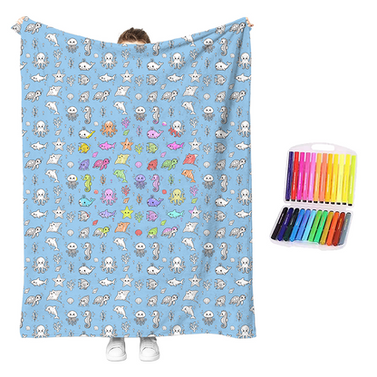 💗LAST DAY SALE 50% OFF🎁 Personalised Colouring Blanket – The Unique DIY Gift They’ll Love
