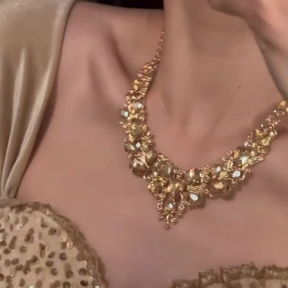 Elegant Yellow Sparkling Rhinestone Jewelry🥳