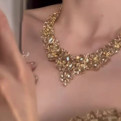 Elegant Yellow Sparkling Rhinestone Jewelry🥳