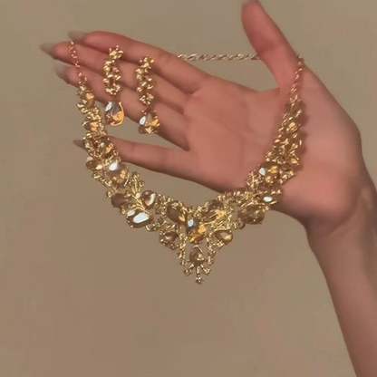Elegant Yellow Sparkling Rhinestone Jewelry🥳