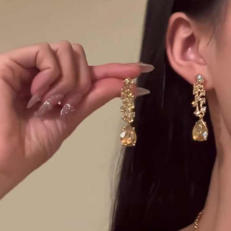 Elegant Yellow Sparkling Rhinestone Jewelry🥳