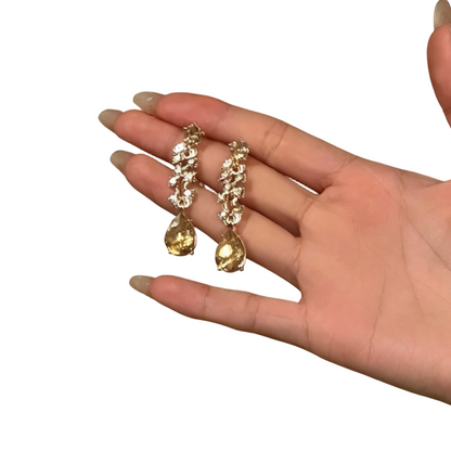 Elegant Yellow Sparkling Rhinestone Jewelry🥳