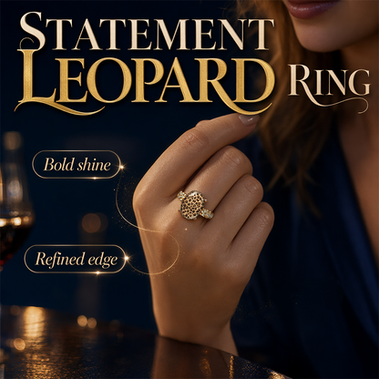 ⏳Time-Limited Special⏰Vintage Leopard Print Oval Ring – Unique design, sparkling stones & bold style – Perfect for everyday glamour & gifts ✨