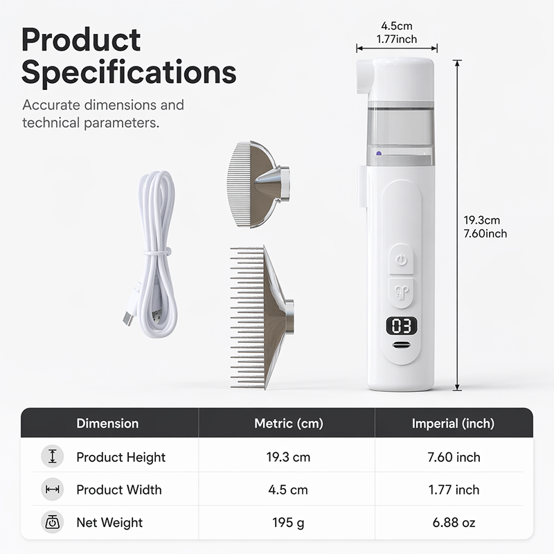 Electric Pet Flea Remover and Detangling Comb