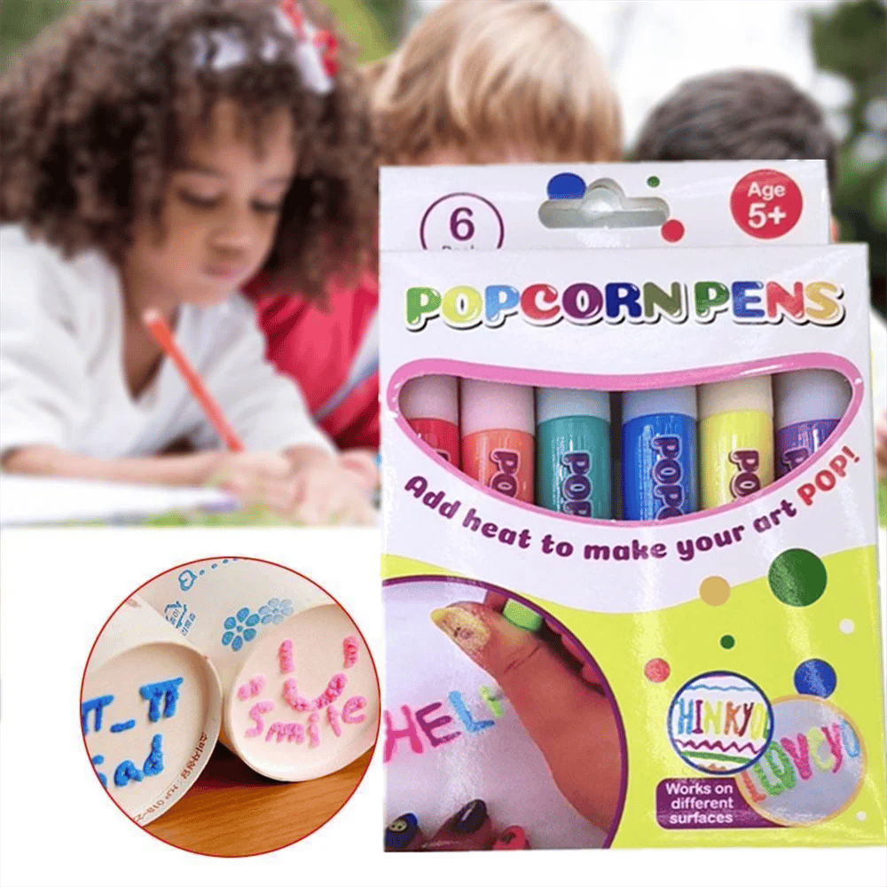 🎁Watch Their Drawings POP!🎁6 pens per box - Magic Puffy Pens