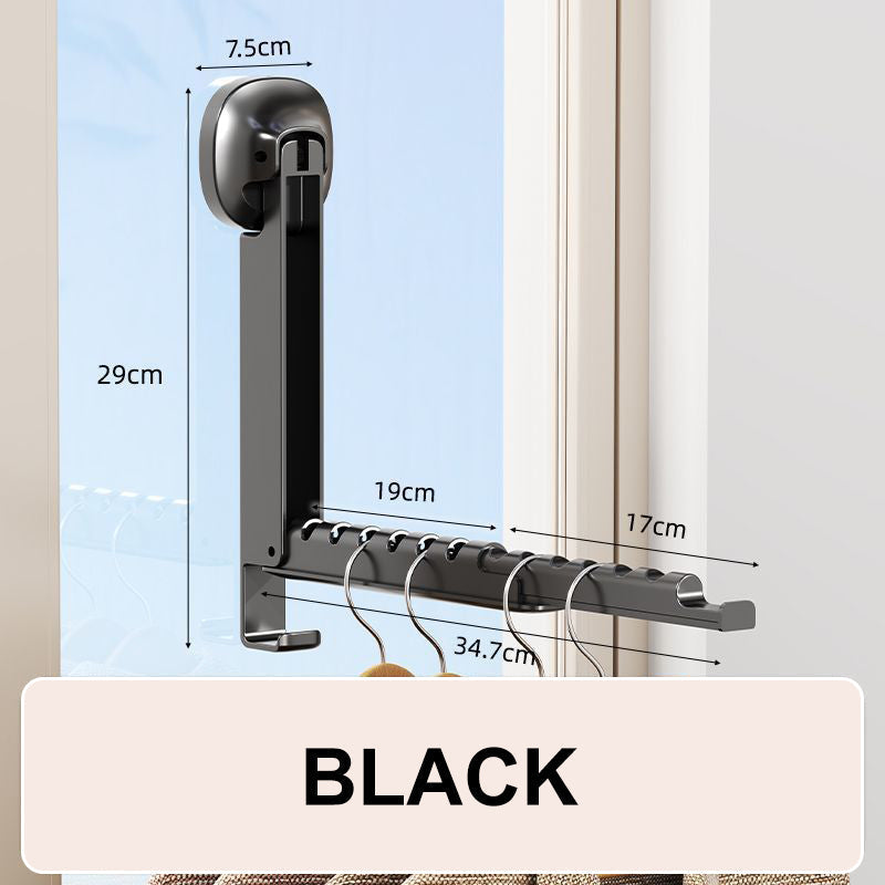 🔥 Hot Sale ⚡ 50% Off for a Limited Time 💥 Suction-Cup Telescoping Folding Clothes Rack—No Drilling Required, Space-Saving, Perfect for Bathrooms and Balconies 👚